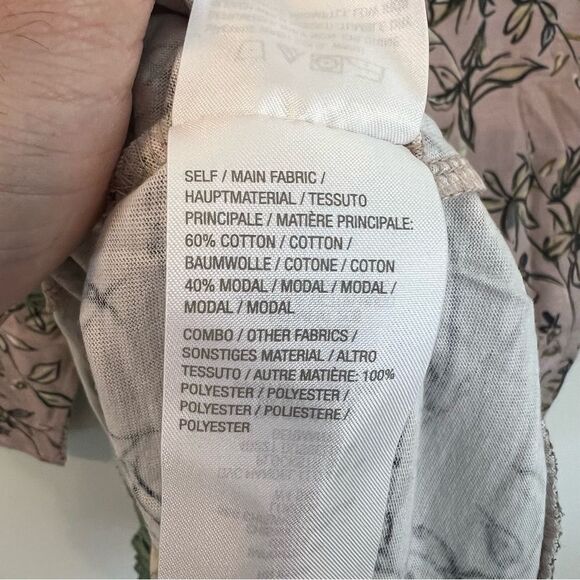 NWOT LOGO by Lori Goldstein Cotton Modal Printed Top w/ Broomstick Hem | Size S - Picture 7 of 9